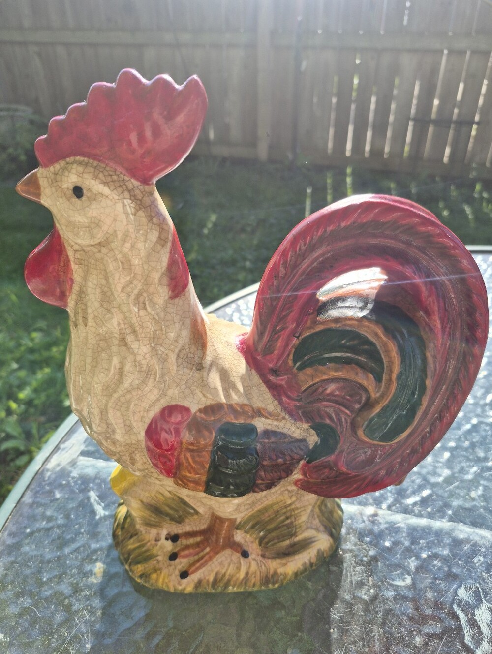 Vintage Apropos Home Collection Ceramic Rooster Figurine 14” Country Farmhouse